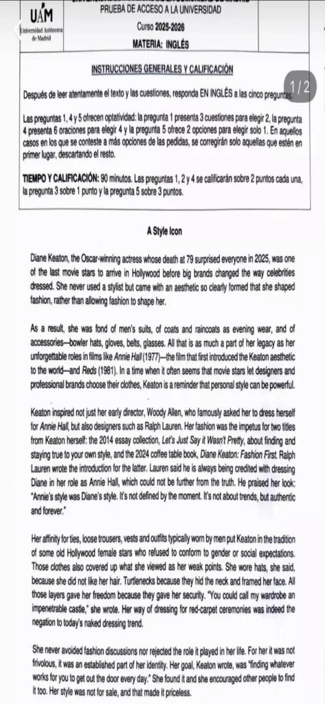 Examen resuelto de la asignatura Inglés (Ciencias Sociales) de la PAU Madrid 2026 1 Examen resuelto de la asignatura Inglés (Ciencias Sociales) de la PAU Madrid 2026 1