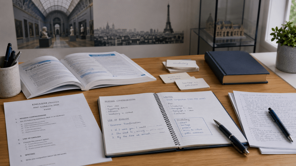 Examen resuelto de la asignatura Inglés (Acceso) de la PAU Andalucía 2026