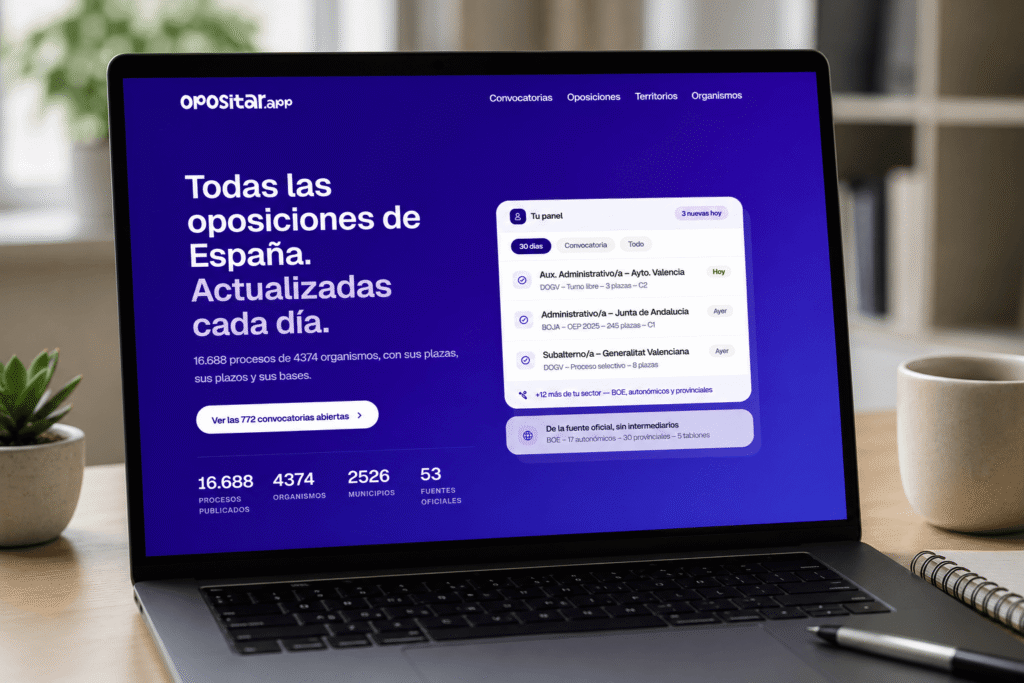 Opositar una plataforma para no perderte convocatorias de empleo público