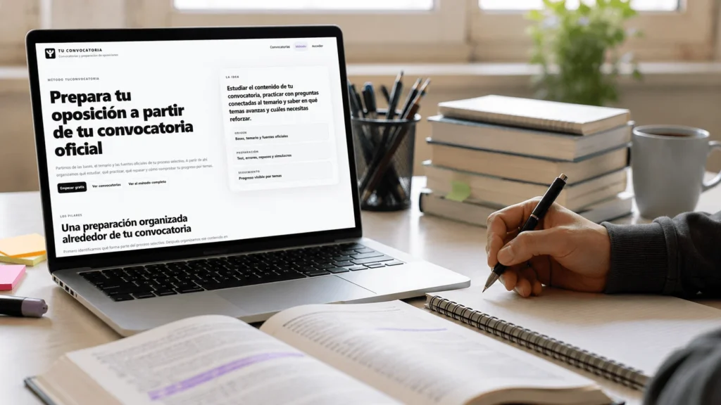 TuConvocatoria una plataforma que organiza el estudio de oposiciones a partir de la convocatoria oficial