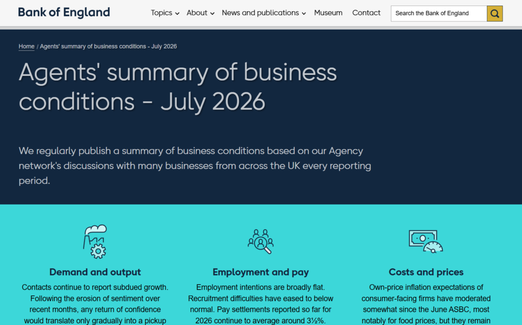 El último informe sobre condiciones empresariales del Banco de Inglaterra recoge que las compañías británicas mantienen prácticamente congeladas sus plantillas mientras aumentan la inversión en automatización, tecnología e inteligencia artificial.