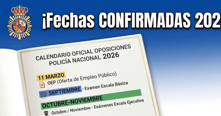 Calendario confirmado Oposiciones Policía Nacional 2026