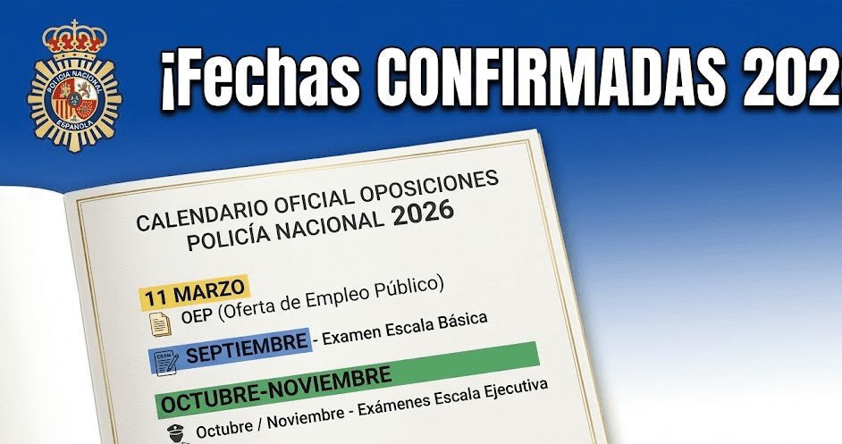 Calendario confirmado Oposiciones Policía Nacional 2026