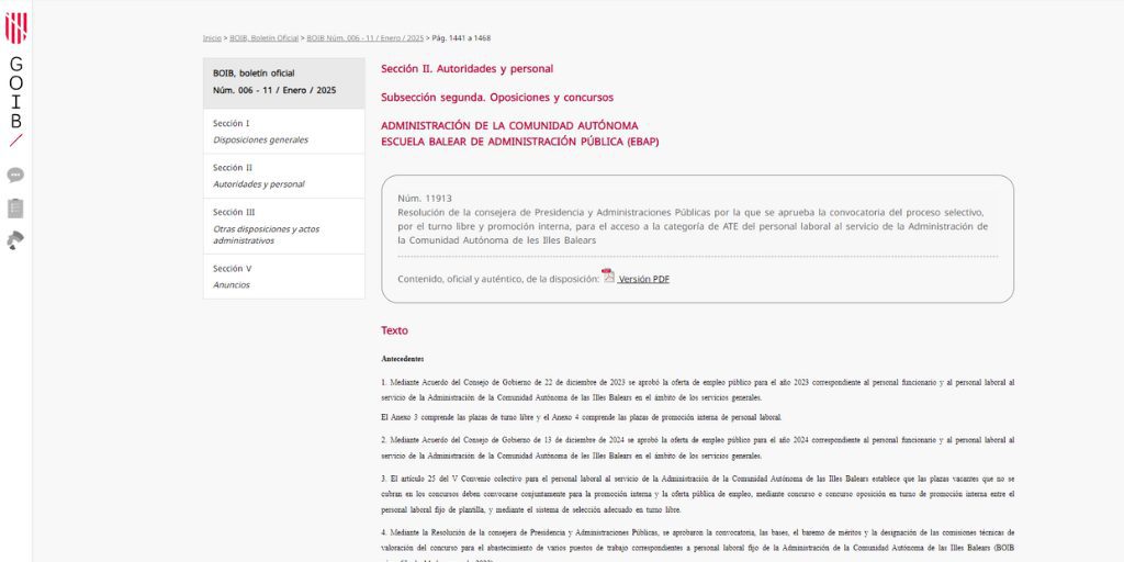 111 plazas de Auxiliar de Técnico Educativo en Baleares