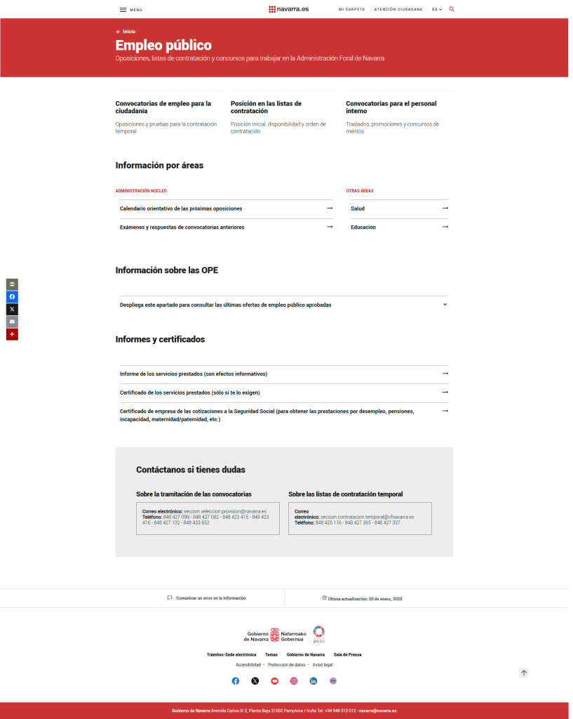 Navarra convoca 33 plazas de cuidador/a con acceso por oposición