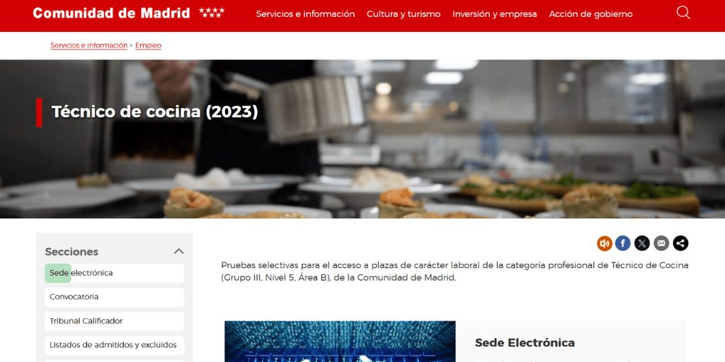 La Comunidad de Madrid busca 50 personas para trabajar como técnico/a de cocina
