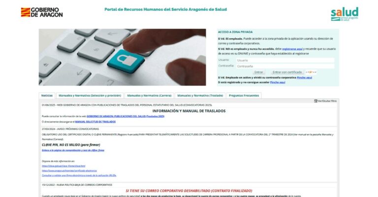 80 plazas del Grupo Administrativo de la Función Administrativa en el Servicio Aragonés de Salud