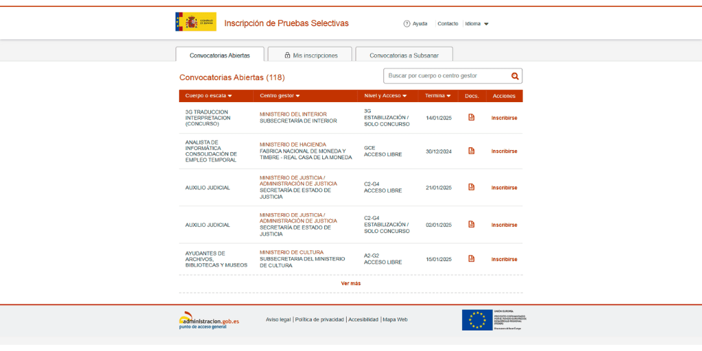 Convocadas 52 plazas para las oposiciones de escala de Gestión de Organismos Autónomos del Ministerio de Sanidad