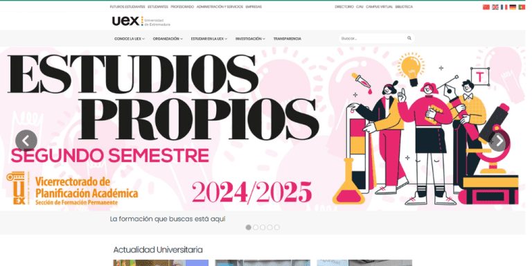 Convocatoria de 40 plazas en la Universidad de Extremadura