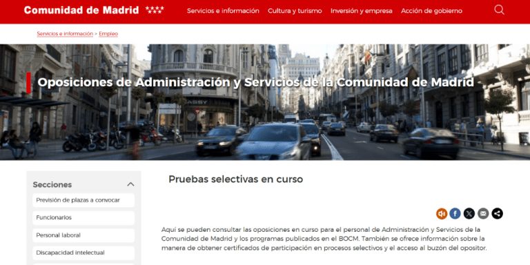 611 plazas para trabajar como Auxiliar de la Administración General de la Comunidad de Madrid