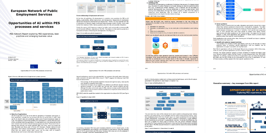Opportunities of AI within PES processes and services