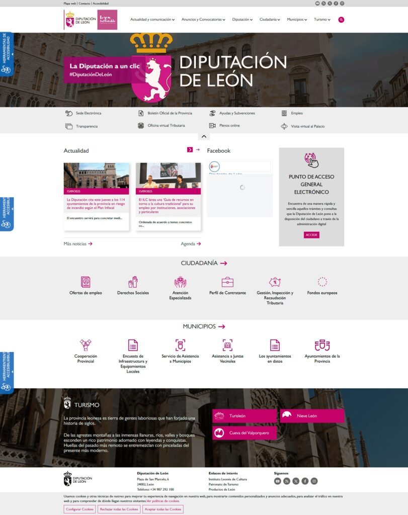 Convocadas 12 plazas de Técnico/a de atención directa en la Diputación Provincial de León